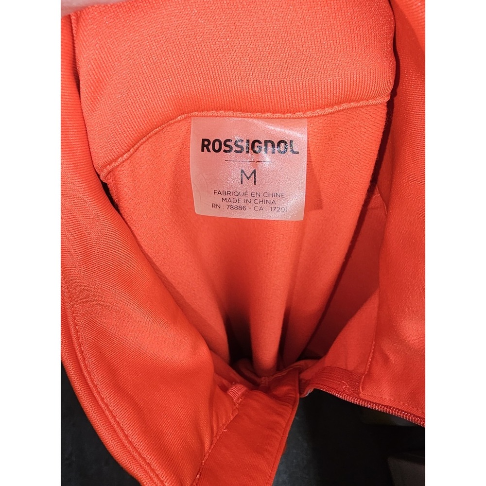 Rossignol Pullover Mens Medium Orange 1/4 Zip Ski Base Layer Shirt Performance